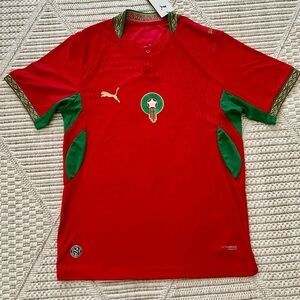 Puma Red and Green Morocco National Team Soccer Jersey